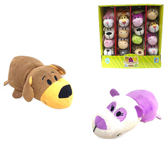 Мягкая игрушка 1Toy Коричневая собака-Фиолетовая панда 12 см