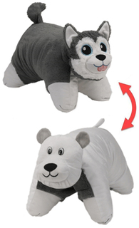 Подушка 1 Toy Вывернушка плюшевая Хаски Полярный Медведь