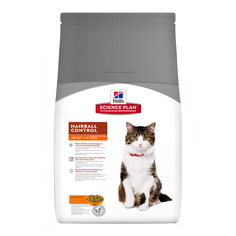 Сухой корм для кошек Hills Science Plan Hairball Control, выведение шерсти, курица, 1,5кг