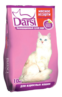 Сухой корм для кошек Darsi, мясное ассорти, 10кг
