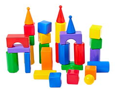 Конструктор пластиковый Строительный Набор Стена-2 30 Элементов Пластмасса Детство