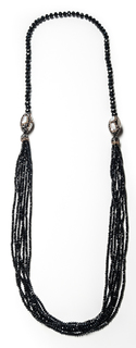 Колье Moon Paris многослойное с кристаллами и жемчугом (черный)