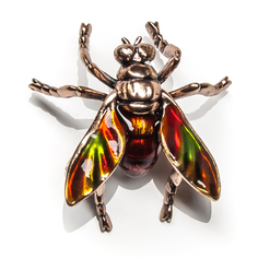Брошь Moon Paris муха с радужными крылышками (оранжевый)