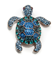 Брошь Moon Paris морская черепашка в стразах (лазурный)