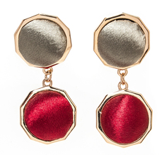 Серьги Moon Paris подвески с геометрическими фигурами со вставками из текстиля