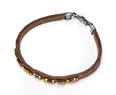 Браслет Moon Paris с принтом кожи змеи и бусинами (коричневый)