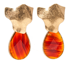 Серьги Moon Paris подвески капли (коричневый сердолик)