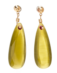 Серьги Moon Paris подвески из улексита (зеленый)