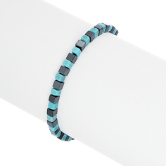 Браслет My-bijou Кубики, гематит / бирюза 20-21 см