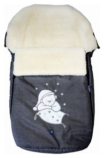Спальный мешок в коляску Womar №S77 Exlusive Bear Melange fabric Графитовый