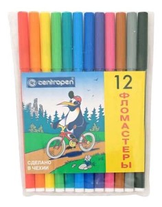 Фломастеры Centropen Пингвины 12 цветов