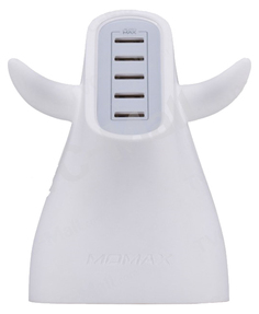 Сетевое зарядное устройство MoMax U.Bull 5 USB 8A White