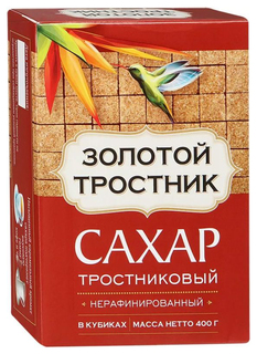 Сахар тростниковый Золотой тростник нерафинированный в кубиках 400 г