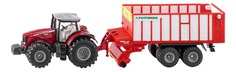 Спецтехника Siku Трактор Massey Ferguson с кузовом Poettinger Jumbo