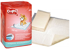 Пеленки для домашних животных OOPS Защитные коврики на клейких полосках с антисептиком