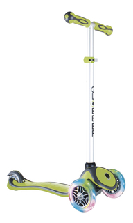 Самокат трехколесный Globber Primo Plus Lights со светодиодными колесами зелёный