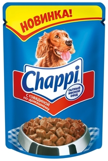 Влажный корм для собак Chappi, говядина, 24шт, 100г