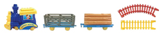 Железная дорога Голубая стрела дорога детства, 150 см паровоз, 2 вагона