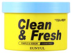 EUNYUL Очищающие диски EUNYUL Clean & Fresh Pimple & Sebum Clear Pad с кислотами, 170 мл,