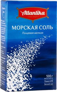 Соль морская пищевая Atlantika мелкая 500 г