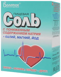 Соль пищевая Валетек с пониженным содержанием натрия 350 г