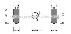 Радиатор кондиционера автомобильный Ava PED020