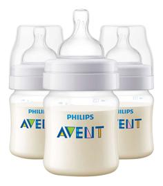 Детская бутылочка Philips Avent Classic+ SCF560/37, 125 мл, 3 шт., 0 мес.+