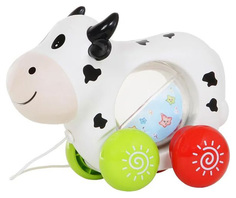 Каталка S+S Toys на веревочке бамбини коровка 100625838