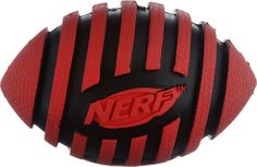 Игрушка Nerf Мяч для регби пищащий для собак (9 см, Красный желтый)