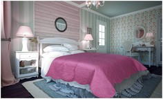 Покрывало Amore Mio Damask розовое 220*240 см