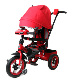 Велосипед трехколесный Moby Kids Leader 360° AIR Car с разворотным сиденьем красный 641209