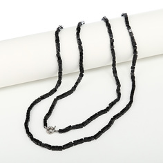 Бусы My-bijou "Кубики" агат черный 155 см