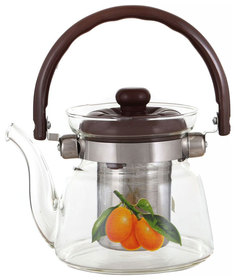 Заварочный чайник Agness 891-011 Зеленый, оранжевый, прозрачный