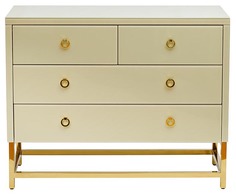 Комод Garda Decor 79х101х45 см, белый/золотистый