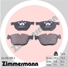 Комплект тормозных колодок, дисковый тормоз ZIMMERMANN 24170.195.1