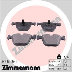 Комплект тормозных колодок, дисковый тормоз ZIMMERMANN 24458.170.1
