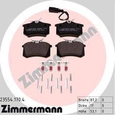 Комплект тормозных колодок, дисковый тормоз ZIMMERMANN 23554.170.4