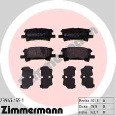 Комплект тормозных колодок, дисковый тормоз ZIMMERMANN 23967.155.1