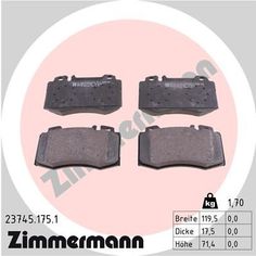 Комплект тормозных колодок, дисковый тормоз ZIMMERMANN 23745.175.1