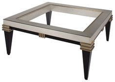 Журнальный стол Garda Decor 51х107х107 см, коричневый/золотистый
