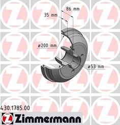 Тормозной барабан ZIMMERMANN 430.1785.00