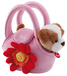 Мягкая игрушка Trudi Щенок в сумочке, 15 см