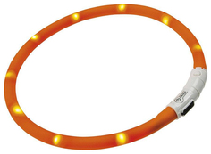 Светящийся ошейник для собак Hunter LED оранжевый 20-70 см