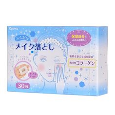 Салфетки влажные для снятия макияжа с морским коллагеном Kyowa, 30 шт