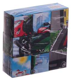 Кубики пластиковые Рыжий кот Транспорт 9 штук К09-8153