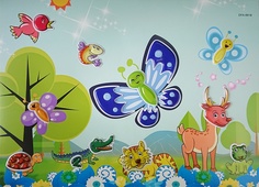 COLOR KIT Мозаика-стикеры 3D Веселая бабочка DF-A-6618