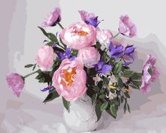 Картина по номерам Paintboy "Пионы в вазе", 40x50 см