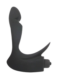 Черный силиконовый массажер простаты Sex Expert с отростком Bior Toys