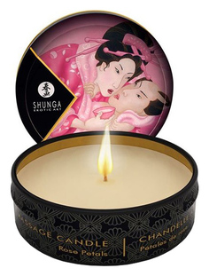 Массажная свеча Rose Petals с ароматом розы 30 мл Shunga