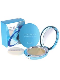 Пудра увлажняющая + запасной блок W Collagen Premium Hydro Twoway Cake №21 12гр Enough